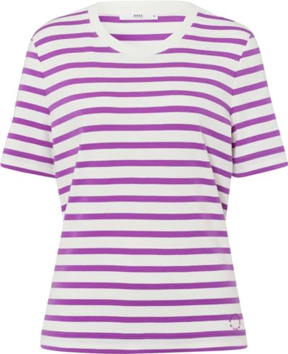 Brax Damen Style CIRA Interlock Light Striped T-Shirt, Purple, 40 von BRAX