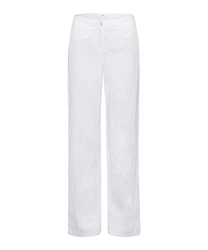 BRAX Damen Style Farina Leinenhose Hose , White 1, 29W / 30L von BRAX