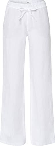 BRAX Damen Style Farina Pure Linen Hose, Weiß, 26W / 32L EU von BRAX