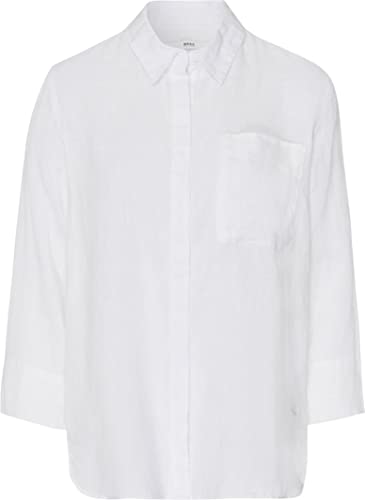 BRAX Damen Style Vicki Linen Uni Bluse, White, 44 von BRAX