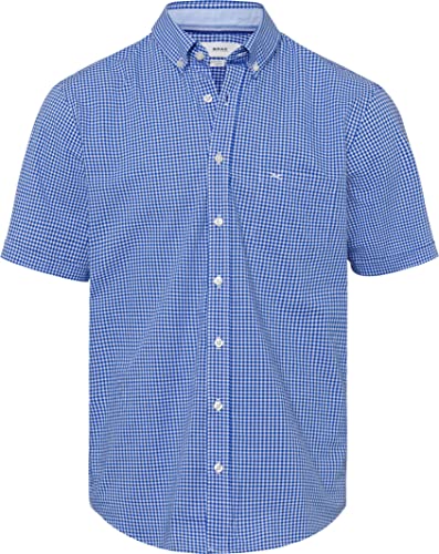 BRAX Herren Style Dan C Pure Cotton Herrenhemd in smartem Vichy-Karo Hemd, Cobalt, L von BRAX