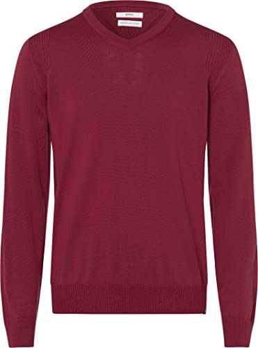 BRAX Herren Style Vico Merino Wool Easy WASH Schurwollpullover in wertiger Optik Sweatshirt, Burned RED, L von BRAX
