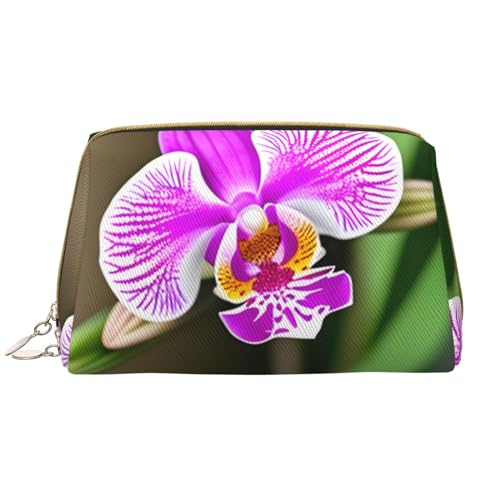 BREAUX Große Damen-Kosmetiktasche mit Orchideen-Druck, Reise-Kosmetiktasche, tragbarer Organizer, Orchidee, Einheitsgröße, orchidee, Einheitsgröße von BREAUX