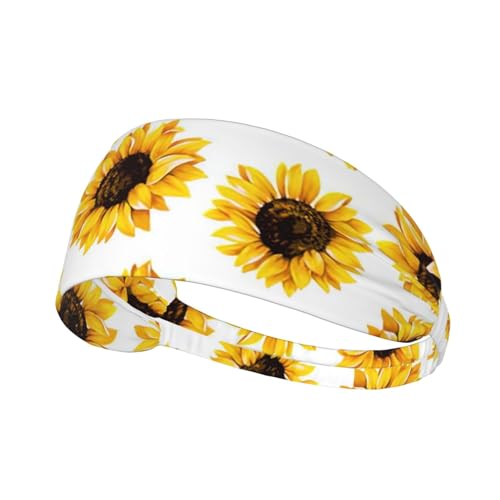 Bedrucktes Haarband mit Sonnenblumen-Druck, Sport-Haarband, dehnbar, breites Haarband, Unisex, lässiges Haarband Bedrucktes Haarband mit Sonnenblumen-Druck, Sport-Haarband, dehnbar, breites Haarband, Unisex, lässiges Haarband von BREAUX