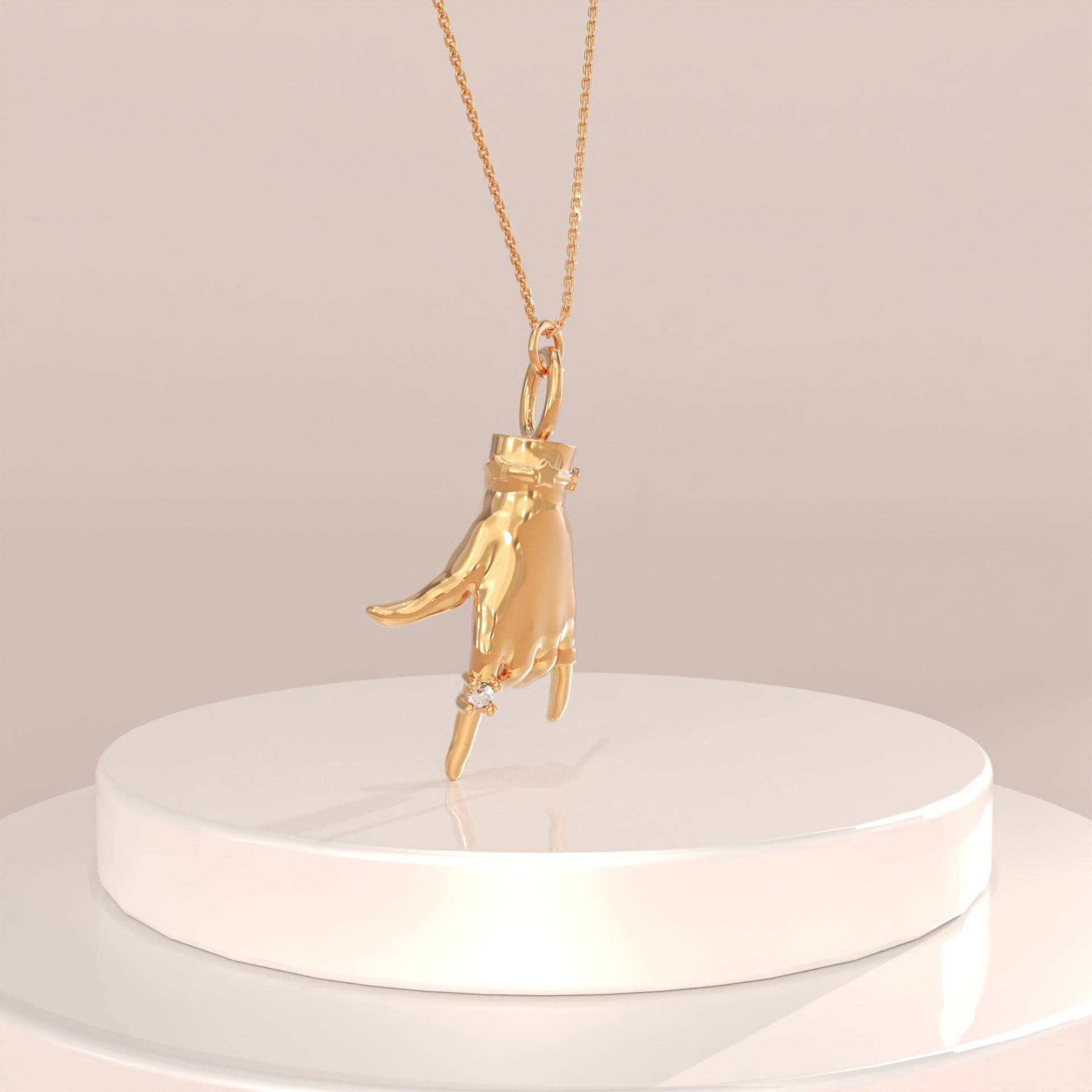 14K Solid Gold Ich Liebe Dich Handzeichen Anhänger, 3D Asl Liebe Halsketten Frauen, Gebärdensprache Halsband, Geschenk Für Mutter Freundin Tochter von BRENNMORE