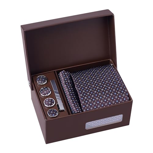 BRERA 67 Set Krawatten für Herren mit Taschentücher, Manschettenknöpfe, Krawattenklammer und Knopfdeckel elegant für Office, Hochzeit, Anzug, Hemd | Geschenkbox Hochzeit Herren | Männer Geschenkset BRERA 67 Set Krawatten für Herren mit Taschentücher, Manschettenknöpfe, Krawattenklammer und Knopfdeckel elegant für Office, Hochzeit, Anzug, Hemd | Geschenkbox Hochzeit Herren | Männer Geschenkset von BRERA 67