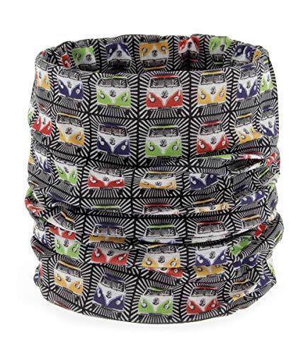 BRISA VW Collection - Volkswagen Unisex Schlauchschal-Bandana-Halstuch-Multifunktion-Mund-Nase-Schutz T1 Bulli Bus (Bunter Farbenmix) von BRISA