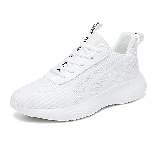 BRKVALIT Herren Damen Sneakers Mesh Gym Turnschuhe Freizeitschuhe Laufschuhe Sportschuhe,Weiß,43EU von BRKVALIT