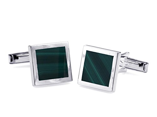 BROOKER Manschettenknöpfe Malachit Silber von BROOKER Fine Cufflinks