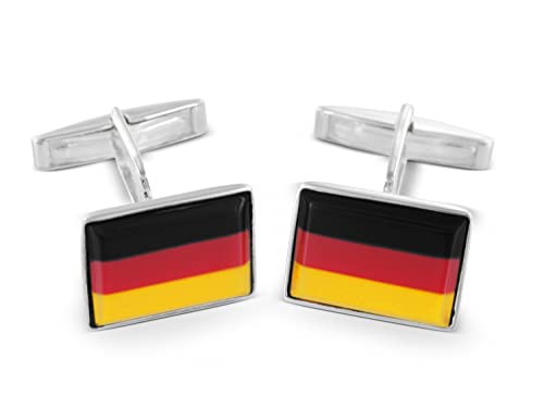 BROOKER Manschettenknöpfe Deutschland Flagge Silber von BROOKER Fine Cufflinks