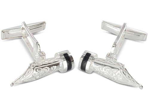 BROOKER Manschettenknöpfe Füllfeder Silber von BROOKER Fine Cufflinks