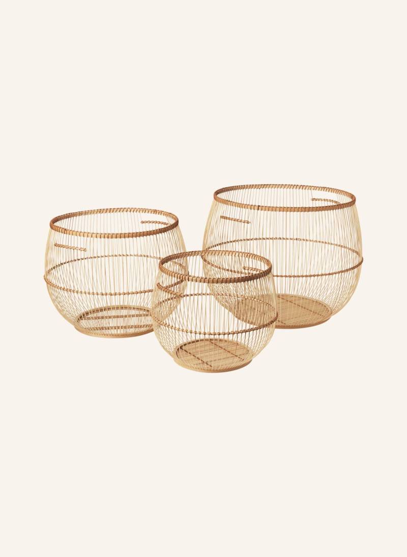 Broste Copenhagen 3er-Set Körbe Soffy beige von BROSTE COPENHAGEN