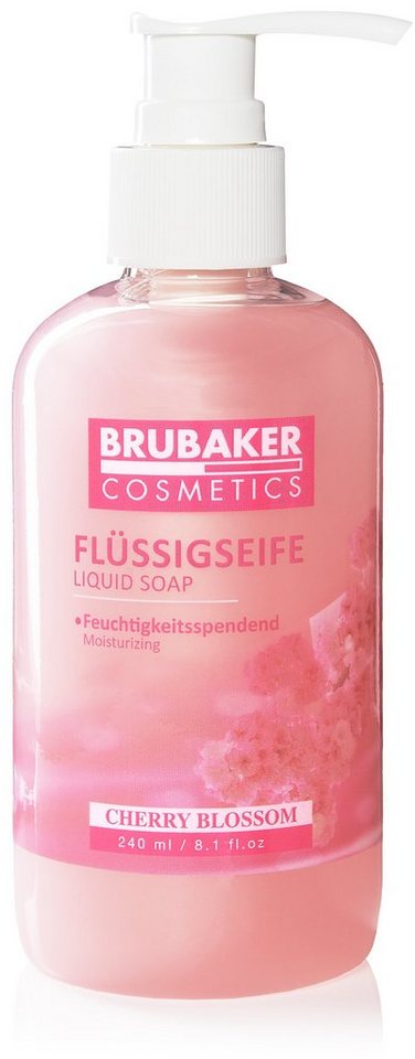 BRUBAKER Handseife Flüssigseife mit Kirschblüten Duft, 1-tlg., feuchtigkeitsspendend, Seife flüssig im praktischen Spender von BRUBAKER