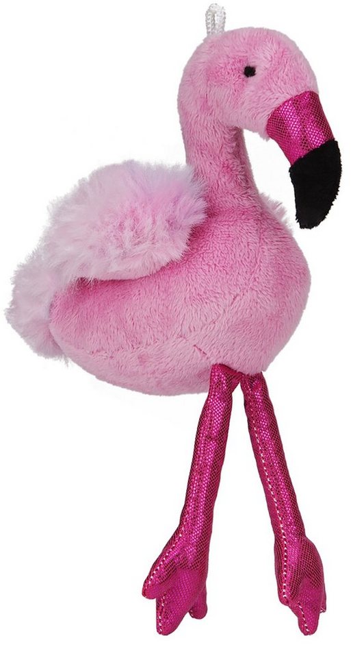 BRUBAKER Schlüsselanhänger Flamingo 20 cm mit Aufhänger, Taschenanhänger Kuscheltier mit Glitzer, Plüsch Stofftier von BRUBAKER