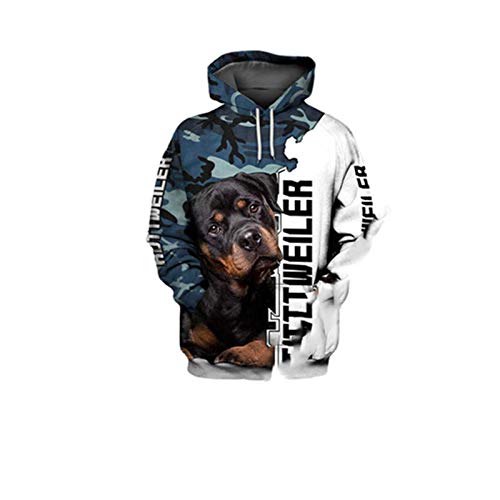 Lustiger Kapuzenpullover für Herren, mit Rottweiler-Motiv, 3D-Druck, langärmelig, Sweatshirts für den Herbst Gr. M, Hoodies von BSDASH