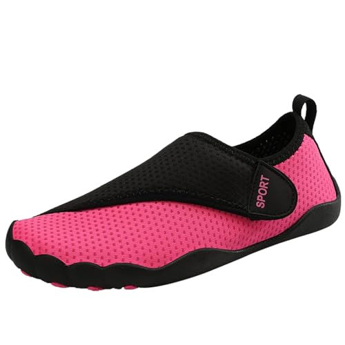 BSWFA Flussverfolgungsschuhe für Damen, atmungsaktiv, zum Schwimmen, Tauchen, Waten, fünf Finger, Schuhe, schnell trocknend, Strandschuhe für Paare Damen Keilabsatz Schuhe Winter (Hot Pink #7, 38) von BSWFA