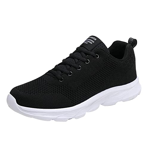 BSWFA Herren Damen Slip-on-Mesh-Turnschuhe Sneaker Sportschuhe Leichte Laufschuhe Hallenschuhe Atmungsaktiv Walkingschuhe Indoor Fitnessschuhe Joggingschuhe (White-1, 40) von BSWFA