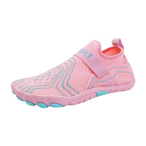 BSWFA Outdoor-Bergsteiger- Flussverfolgungsschuhe für Herren, leichte schnell trocknende Watschuhe für den Strand, Schnorcheln, Fünf-Zehen-Schuhe Damen Keilabsatz Schuhe Winter (Pink #1, 38) von BSWFA