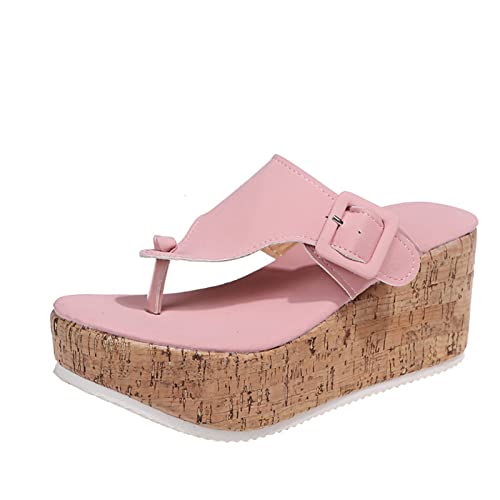 Damen Sommer Freizeit Zehentrenner Sandalen Damen Mit Absatz Espadrilles FüR Damen Atmungsaktiv Slingback Sandale für Strand Reisen Trekking Keilsandalen Elegant Sommerschuhe Mit4Farben Größe37-43EU von BSWFA