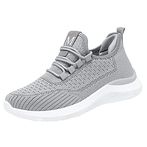 Damen Stilvoll Freizeitschuhe Limp Heel Mesh Freizeit Leichtgewichts Atmungsaktiv Bequem Wanderschuhe Freizeitschuhe Mund Schnürbare Outdoor Casual Turnschuhe Mit3 FarbenGr37-41 (Grey, 38) von BSWFA