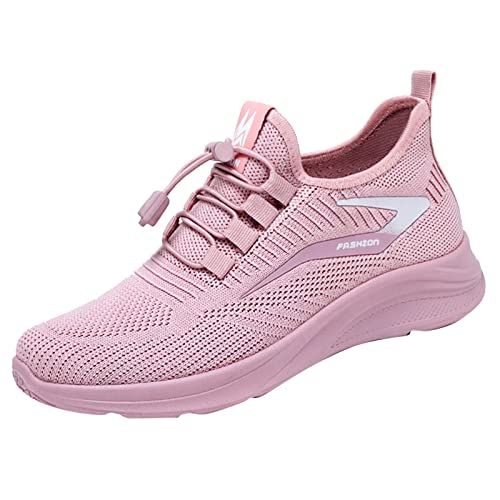 Damen Stilvoll Turnschuhe Mesh Freizeit Leichtgewichts Atmungsaktiv Bequem Walkingschuhe Laufschuhe Freizeitschuhe Straßenlaufschuhe Wanderschuhe Workout Jogging Outdoor Running Sommer (Pink, 37) von BSWFA