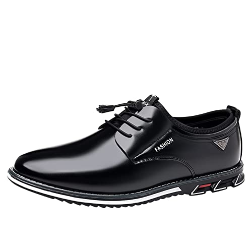 Herren Klassischer Business Schnürsenkel - dünn gewachste Schuhbänder ideal für Anzugschuhe Lederschuhe Herrenschuhe Hochzeit Schuhe Schnürschuh Lederschuhe Herren Ersatzschnürsenkel (Black, 47) von BSWFA