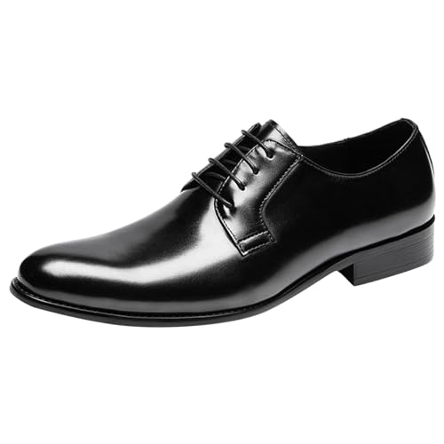 Herren Modische WeichLeicht Lederschuhe Farbe Einfacher Spitzer Zehe Loafers Schuhe zum Autofahren Klassische Schlupfschuhe Slipper Flach Atmungsaktiv Freizeitschuhe Loafers Schuhe (Black, 40) von BSWFA