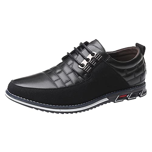 Herren Schuhe Stiefeletten Atmungsaktive Bequeme Business Lace-up Freizeit Fashion-Schuhe aus festem für Männer Schuhe Männer Herren (41, Schwarz) von BSWFA