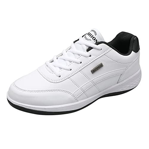 Herren Stilvoll Fitnessschuhe Turnschuhe mit Weich Dicke Freizeit Leichtgewichts Atmungsaktiv Bequem Wanderschuhe Freizeitschuhe Walkingschuhe Traillaufschuhe Gr. 39-44 EU (White, 40) von BSWFA