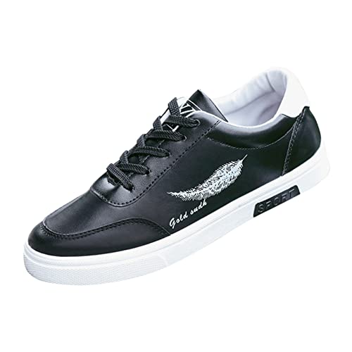 Herren Stilvoll Flache Fitnessschuhe Turnschuhe Freizeit Leichtgewichts Atmungsaktiv Bequem Wanderschuhe Freizeitschuhe Walkingschuhe Traillaufschuhe Schwarz Gr.39-44 EU (Black, 40) von BSWFA