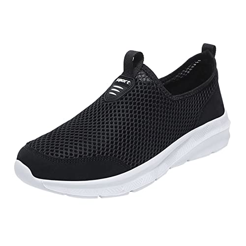 Herren Stilvoll Turnschuhe Mesh Freizeit Leichtgewichts Atmungsaktiv Bequem Walkingschuhe Laufschuhe Freizeitschuhe Straßenlaufschuhe Wanderschuhe Workout Jogging Outdoor Running (White, 39) von BSWFA