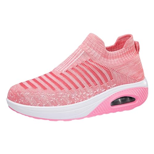 Outdoor Frauen Schuhe Atmungsaktive Farbe Sport Mesh Runing Solide Schuhe Leinenschuhe Damen Schuhe (15-Pink, 37) von BSWFA