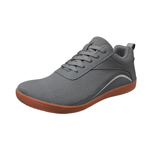 Paar Mesh-Sport-Freizeitschuhe, atmungsaktiv, Flacher Boden, leicht, Bequeme Wanderschuhe in Übergröße Schuhe Herren Sneaker Niedrig (Grey #2, 41) von BSWFA