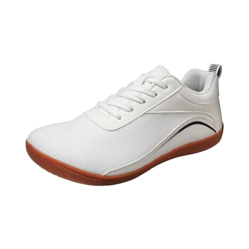 Paar Mesh-Sport-Freizeitschuhe, atmungsaktiv, Flacher Boden, leicht, Bequeme Wanderschuhe in Übergröße Schuhe Herren Sneaker Niedrig (White #2, 38) von BSWFA