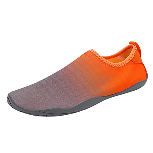 Paar Strandschuhe Atmungsaktiv Fitnessschuhe Sommer rutschfeste Schwimmschuhe Wasserschuhe Surfschuhe Aquaschuhe Barfußschuhe Schnell Trocknend Badeschuhe Mit 6 Farben Größe: 39-42EU (Orange, 42) von BSWFA