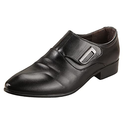 Sommer Business Spitze Zehe Lederschuhe Halbschuh Formale Moderne Klassische SlipperLoafers Schuhe zum Autofahren modische Schlupfschuhe Flach Atmungsaktiv Freizeitschuhe Weiß (Black, 44) von BSWFA