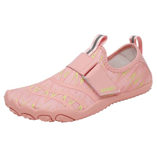 Strandschuhe für Männer Frauen, Sand, Outdoor, Wasser, Waten, rutschfest, schnell trocknend, Schwimmen, Angeln, Tauchen, weiche Sohlen, Schneiden, Meer- Damen Keilabsatz Schuhe Winter (Pink #5, 37) von BSWFA