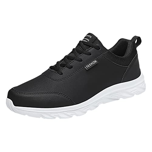 Übergrößen Herren Schuhe Lässige Sportschuhe Schnürschuhe Einfarbig Laufen Atmungsaktive Schuhe mit weichem Boden Sneaker Herren 43 Blau (White, 41) von BSWFA