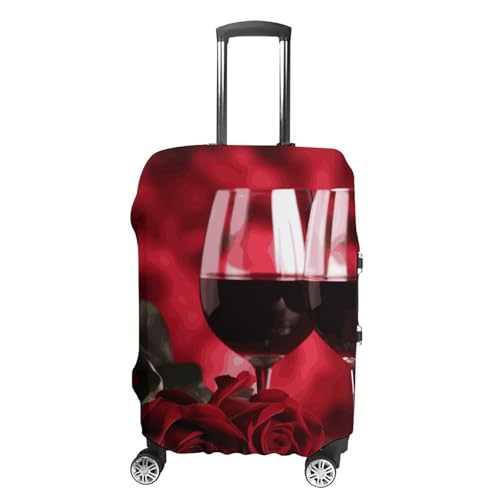 BTCOWZRV Gepäckabdeckung, Rosen und Gläser von Rotwein, waschbarer Koffer-Schutz, kratzfest, Gepäckabdeckung, Koffer, Anti-Schmutz-Abdeckungen für Reisen, passend für 45,7 - 81,3 cm Kofferraum, Stil:, BTCOWZRV Gepäckabdeckung, Rosen und Gläser von Rotwein, waschbarer Koffer-Schutz, kratzfest, Gepäckabdeckung, Koffer, Anti-Schmutz-Abdeckungen für Reisen, passend für 45,7 - 81,3 cm Kofferraum, Stil:, von BTCOWZRV