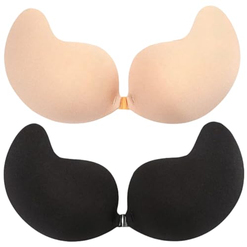 Klebe BH Push Up,BH Rückenfrei,Trägerloser BH,Unsichtbarer BH,Wiederverwendbare Unsichtbar Silikon Rückenfreier BH Haut Freundlich Selbstklebend BH,für Abendkleid Brautkleid Badeanzug und rückenfreie von BTkviseQat