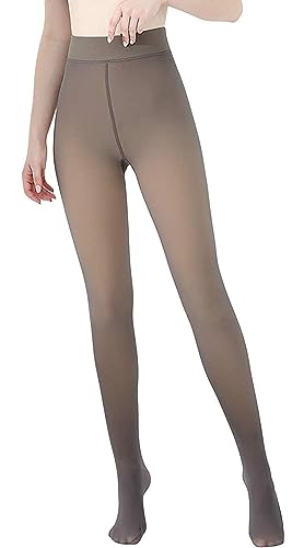 BTkviseQat Thermostrumpfhosen für damen,Strumpfhosen Damen Winter,Gefütterte Strumpfhose (DE/NL/SE/PL, Alphanumerisch, L, XL, Regular, Regular, Kaffee Durchsichtig,80g, für 15~25 ℃) von BTkviseQat