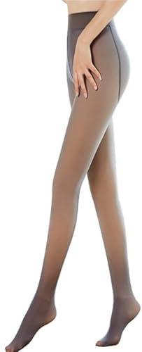 Thermostrumpfhosen für damen, Strumpfhosen Winter, Gefüttert, Gefälschte Durchscheinend Plüschstrümpfe Pantyhose Wärmende Fleece (（80g für 15 ~ 25 °C）, Kaffee Durchsichtig) von BTkviseQat