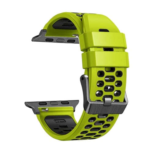 BUDAY Fluorkautschukband für Apple Watch Serie 9, 8, 7, 6, 5, 4, SE, 45 mm, 44 mm, 42 mm, Ultra 1, 2, 49 mm, Ersatz-Uhrenzubehör, Armband, 45 mm, Achat von BUDAY