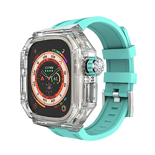 BUDAY Transparentes Uhrengehäuse, Mod Kit, für Apple Watch 8 Ultra Gummi-Uhrenarmband, für iWatch-Serie 49 mm Ultra Sport Armband Refit Modifikationsset, FOR 49MM, Achat von BUDAY