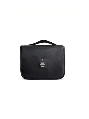 1 x Reise-Kulturbeutel, tragbare Kosmetiktasche, Wandbehang, Make-up-Aufbewahrungstasche für Duschraum-Zubehör, Schwarz , Einheitsgröße 1 x Reise-Kulturbeutel, tragbare Kosmetiktasche, Wandbehang, Make-up-Aufbewahrungstasche für Duschraum-Zubehör, Schwarz , Einheitsgröße von BUFANJIA