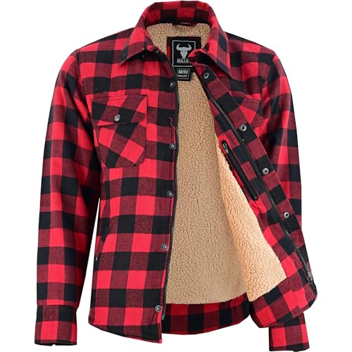 BULLDT Herren Thermohemd & Winterjacke – Gefüttertes Holzfällerhemd aus Baumwolle | Warmes Flanellhemd mit Fleece | Arbeitshemd für Winter Rot - 56 BULLDT Herren Thermohemd & Winterjacke – Gefüttertes Holzfällerhemd aus Baumwolle | Warmes Flanellhemd mit Fleece | Arbeitshemd für Winter Rot - 56 von BULLDT
