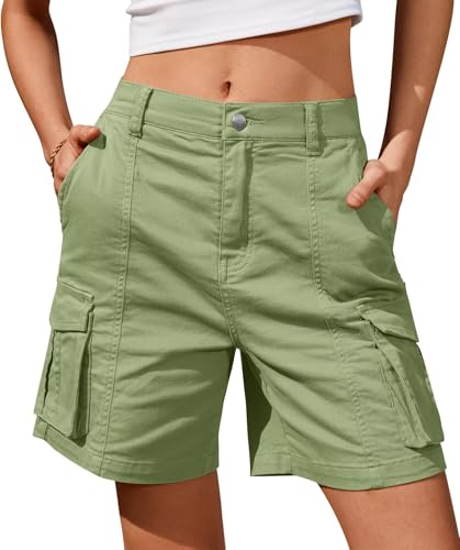 BUNSLOOM Shorts Damen Cargo Knie lang Elastischer Bund mit 6 Taschen Sommer Lange Shorts BUNSLOOM Shorts Damen Cargo Knie lang Elastischer Bund mit 6 Taschen Sommer Lange Shorts von BUNSLOOM