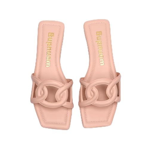 BUPNUOM Einzigartige Hausschuhe mit Schweinennase, flache rutschfeste Sandalen, Pink, 36 EU von BUPNUOM