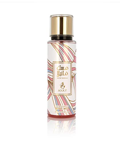 Ayat Perfume – Duft-Nebel Musk Vanilla 250 ml – Mist für den Körper mit orientalischen Düften – Arabian Duft für Damen und Herren – hergestellt in Dubai (Moschus-Vanilla) von BUSINESS SQUARE BS