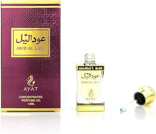 Parfüm OUD AL LAYL 12ML Von MyPerfumes Attar Arabe Oriental White Moschus Halal Für Männer und Frauen 100% Öl ohne Alkohol Langanhaltendes Duftöl Noten: Holzig, Blumig, Oud, Fruchtig, Moschus von BUSINESS SQUARE BS